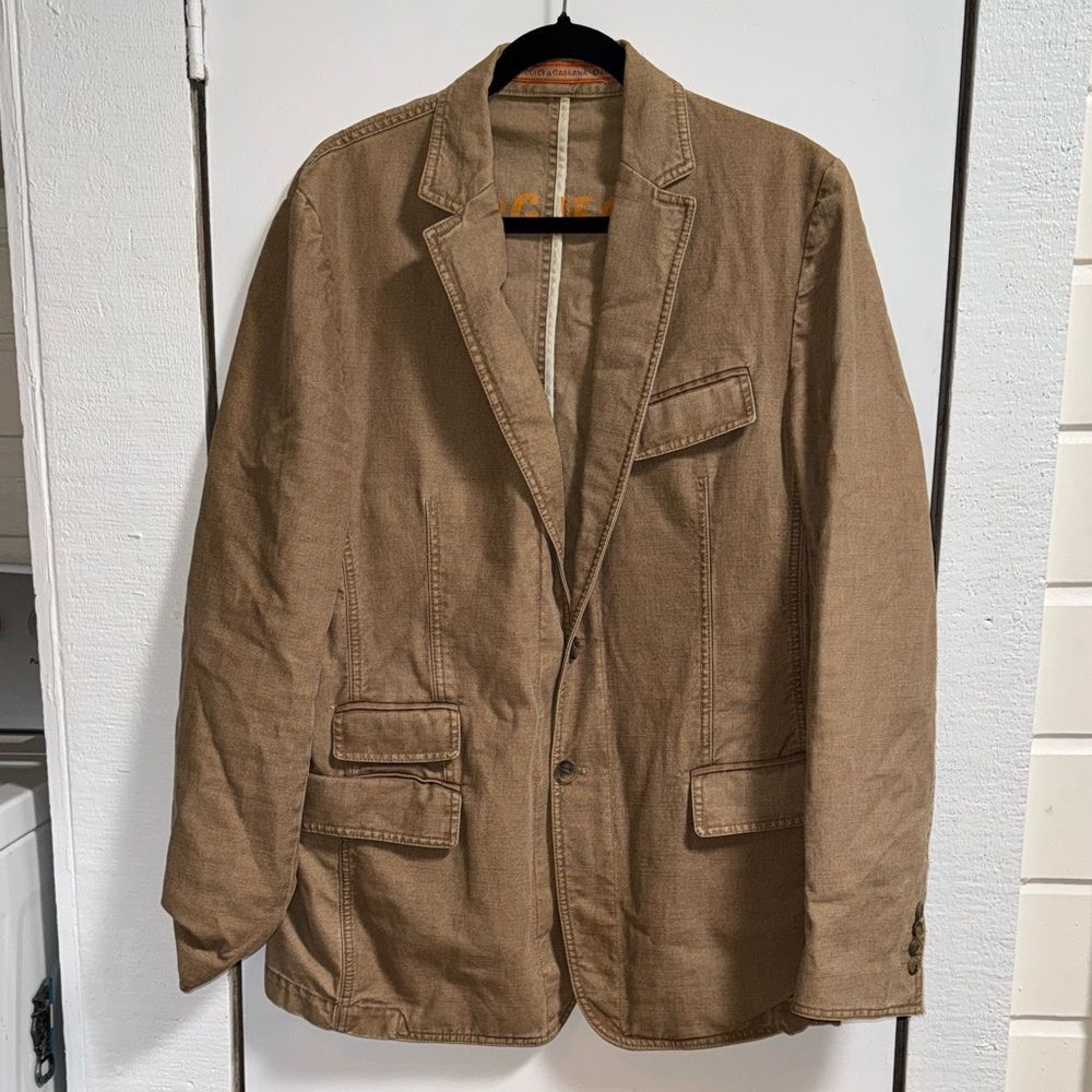 Dolce & Gabbana Blazer Brown Single Breasted Utility Jacket Size 36/50